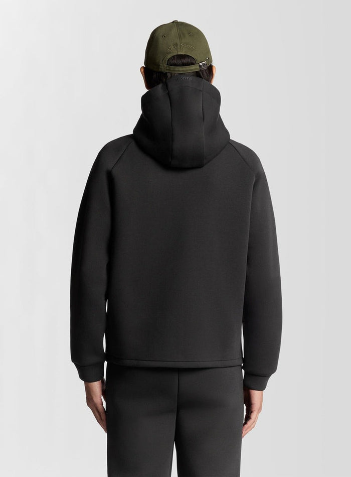 LYLE & SCOTT Neoprene Full Zip Hoodie Jet Black - MAISONDEFASHION.COM