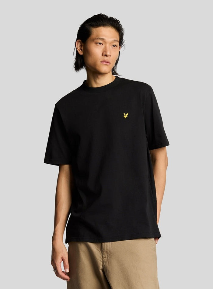 LYLE & SCOTT Oversized Cotton Crew Neck T-Shirt Jet Black - MAISONDEFASHION.COM