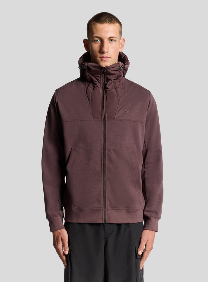 LYLE & SCOTT Panelled Hybrid Jacket Espresso - MAISONDEFASHION.COM