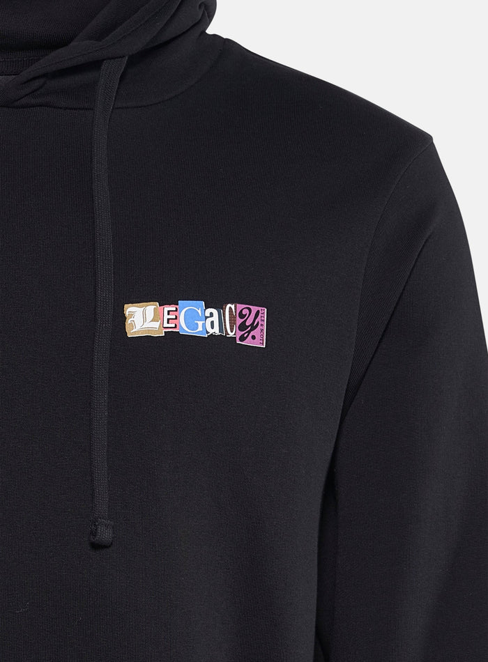 LYLE & SCOTT Paper Letters Graphic Hoodie Jet Black - MAISONDEFASHION.COM
