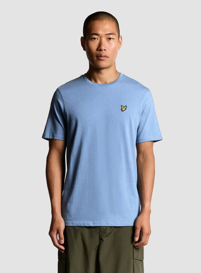 LYLE SCOTT Plain Cotton Crew Neck T-Shirt Opal Blue - MAISONDEFASHION.COM