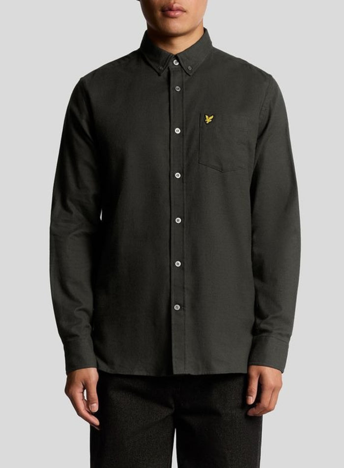 LYLE & SCOTT Plain Flannel Shirt Shadow - MAISONDEFASHION.COM