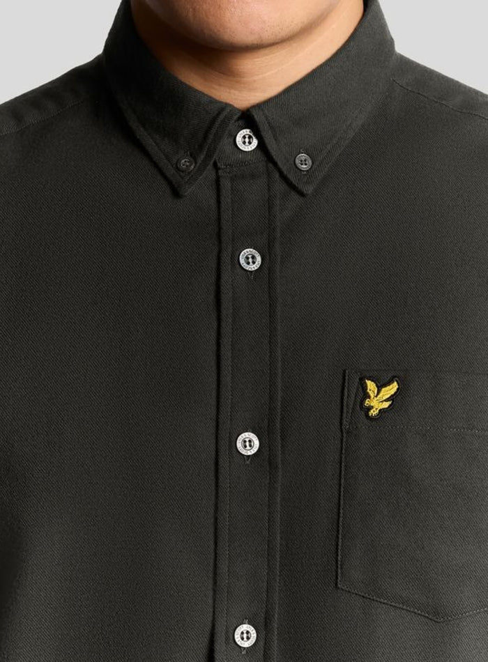 LYLE & SCOTT Plain Flannel Shirt Shadow - MAISONDEFASHION.COM