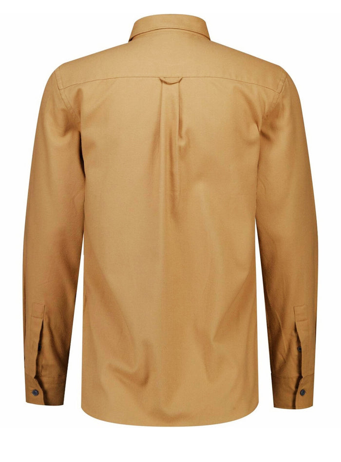 LYLE & SCOTT Plain Flannel Shirt Tigers Eye Orange - MAISONDEFASHION.COM