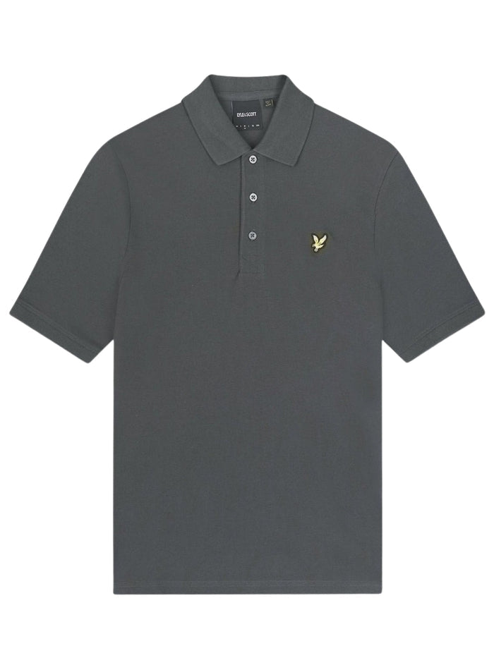 LYLE & SCOTT Plain Organic Cotton Polo Shirt Gunmetal - MAISONDEFASHION.COM