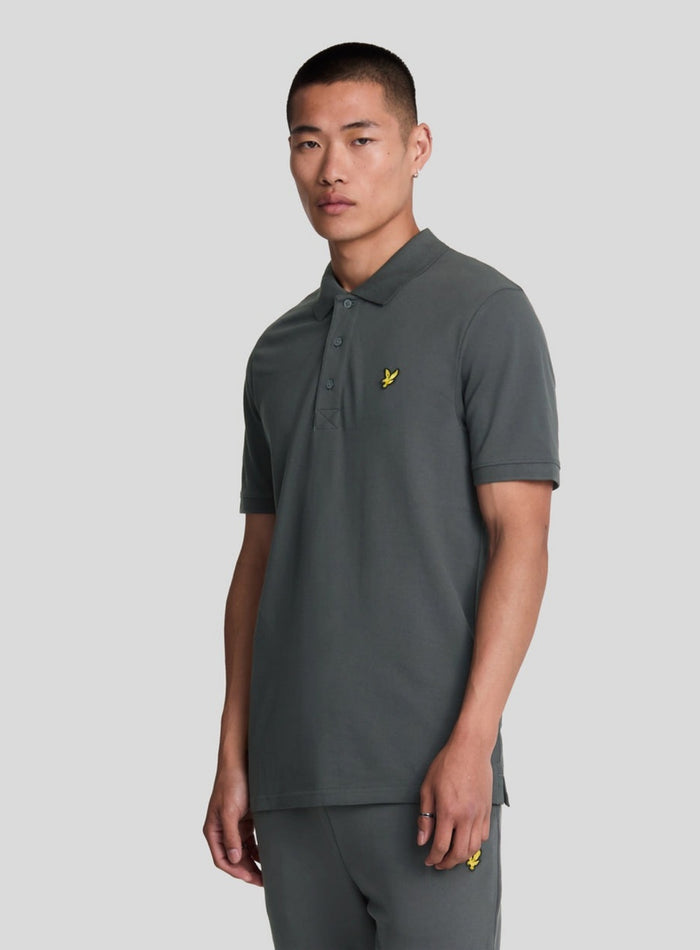 LYLE & SCOTT Plain Organic Cotton Polo Shirt Gunmetal - MAISONDEFASHION.COM