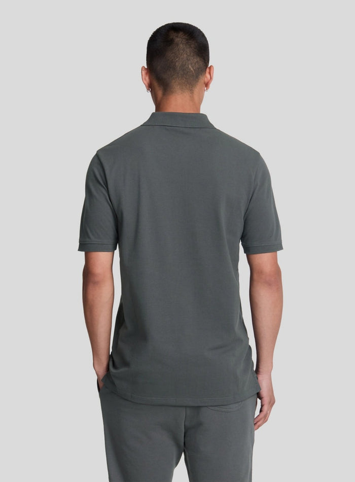 LYLE & SCOTT Plain Organic Cotton Polo Shirt Gunmetal - MAISONDEFASHION.COM