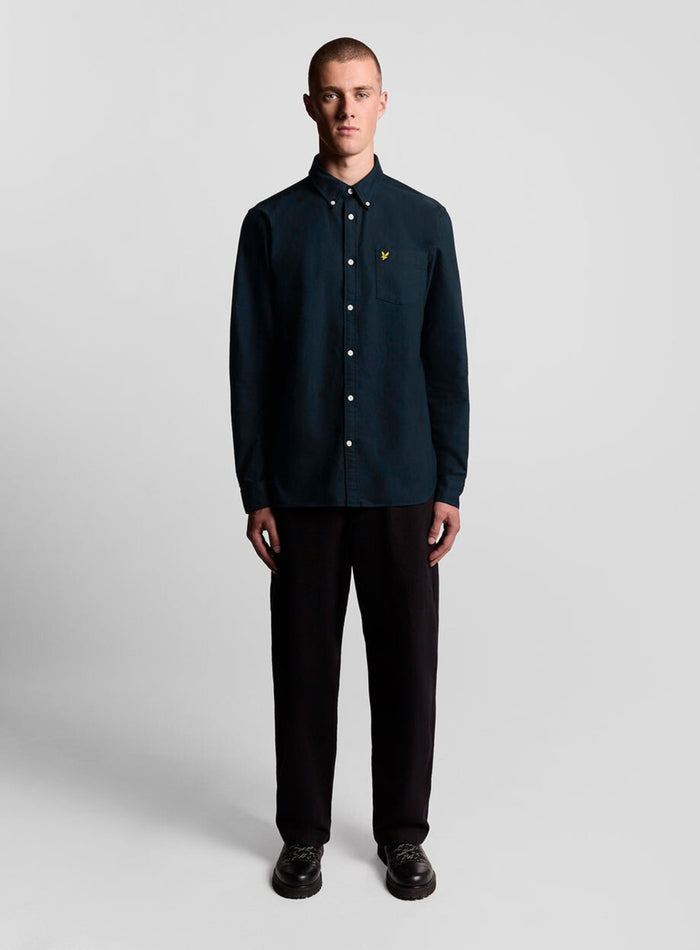 LYLE & SCOTT Plain Oxford Shirt Dark Navy - MAISONDEFASHION.COM