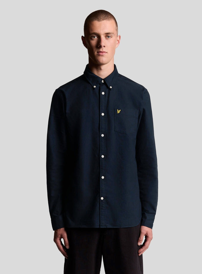 LYLE & SCOTT Plain Oxford Shirt Dark Navy - MAISONDEFASHION.COM