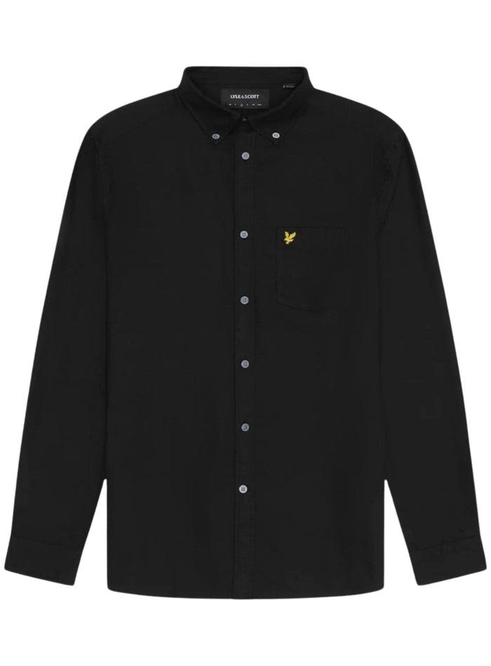 LYLE & SCOTT Plain Oxford Shirt Jet Black - MAISONDEFASHION.COM