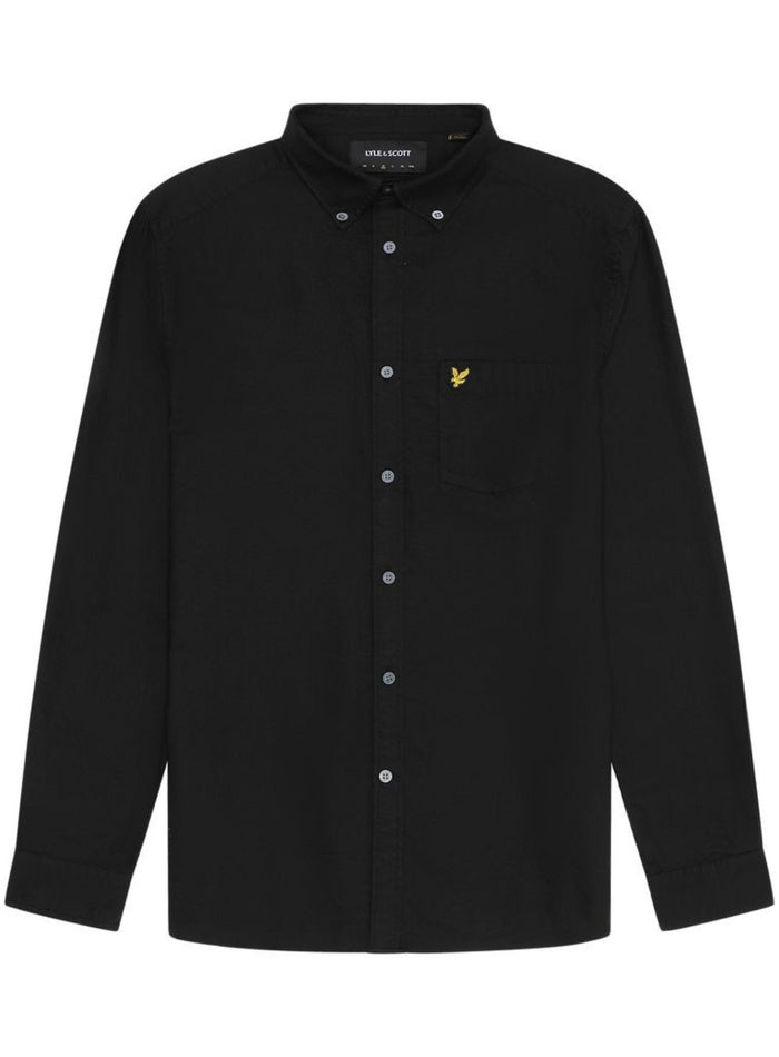LYLE & SCOTT Plain Oxford Shirt Jet Black - MAISONDEFASHION.COM