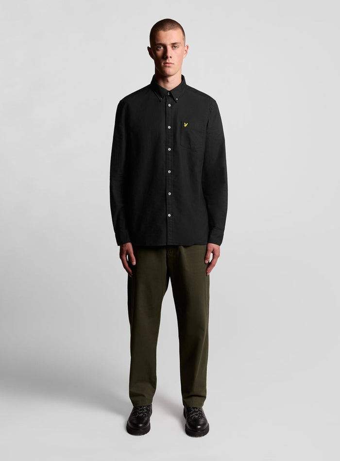LYLE & SCOTT Plain Oxford Shirt Jet Black - MAISONDEFASHION.COM