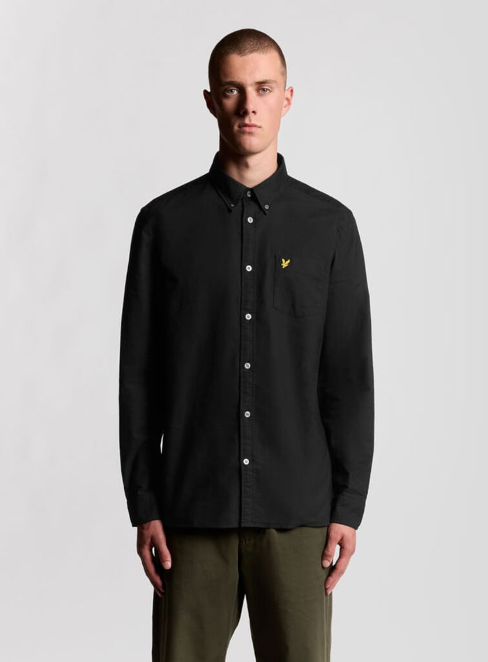 LYLE & SCOTT Plain Oxford Shirt Jet Black - MAISONDEFASHION.COM