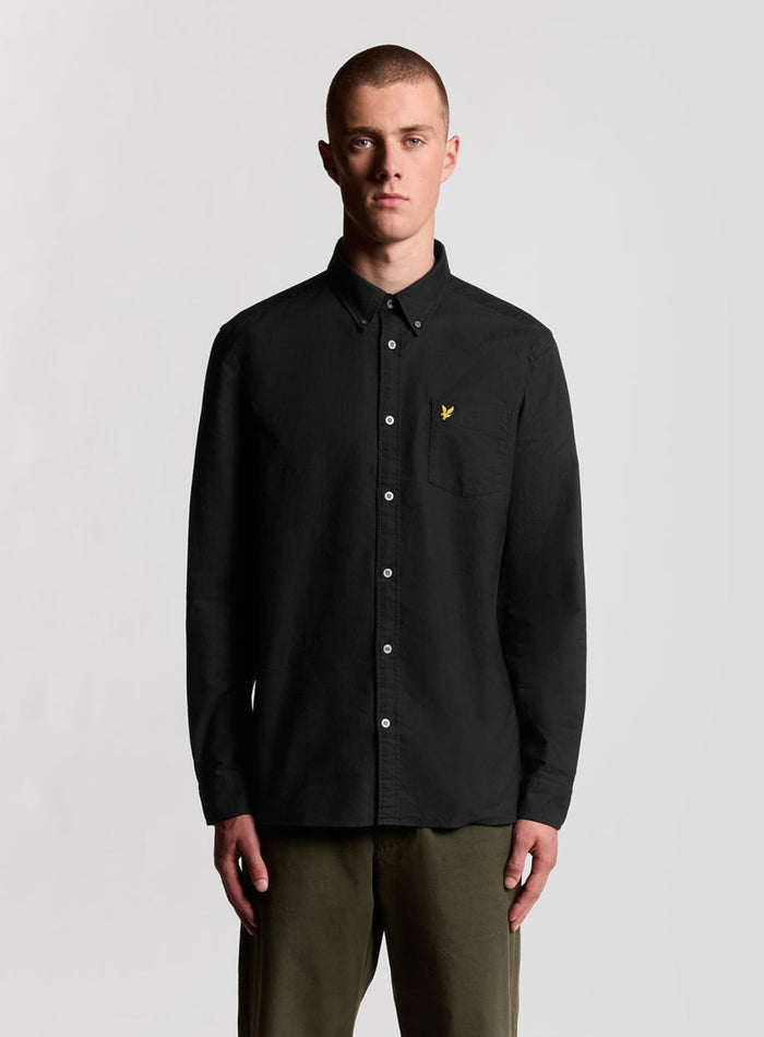 LYLE & SCOTT Plain Oxford Shirt Jet Black - MAISONDEFASHION.COM