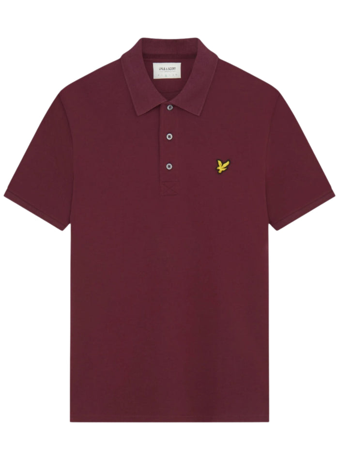 LYLE & SCOTT Plain Polo Shirt Burgundy - MAISONDEFASHION.COM