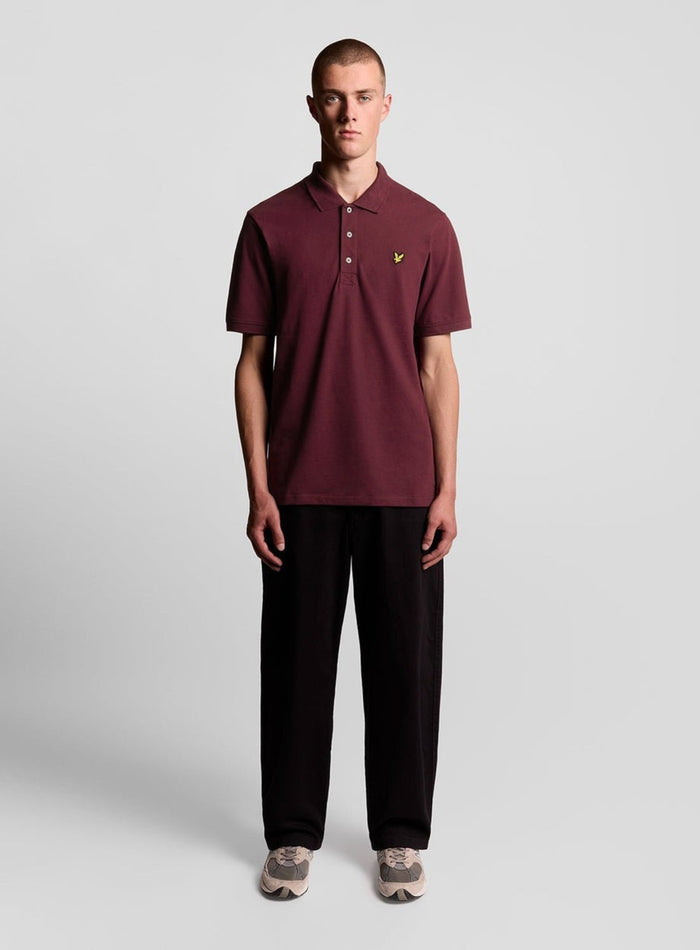 LYLE & SCOTT Plain Polo Shirt Burgundy - MAISONDEFASHION.COM