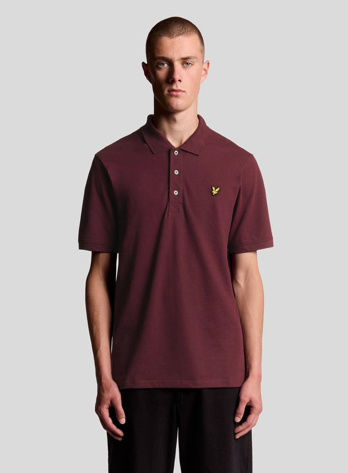 LYLE & SCOTT Plain Polo Shirt Burgundy - MAISONDEFASHION.COM