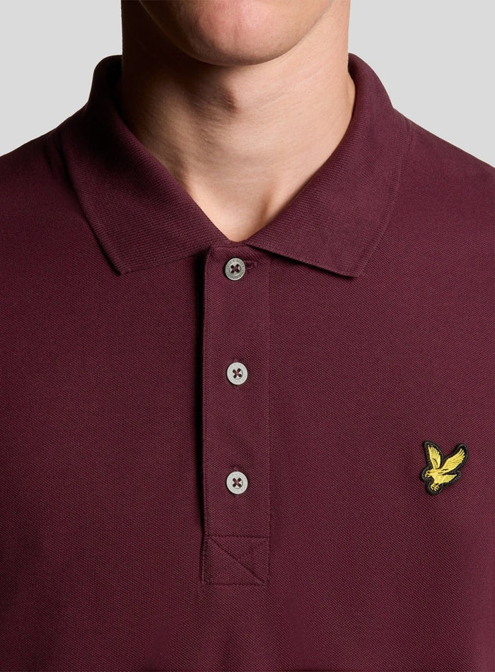 LYLE & SCOTT Plain Polo Shirt Burgundy - MAISONDEFASHION.COM