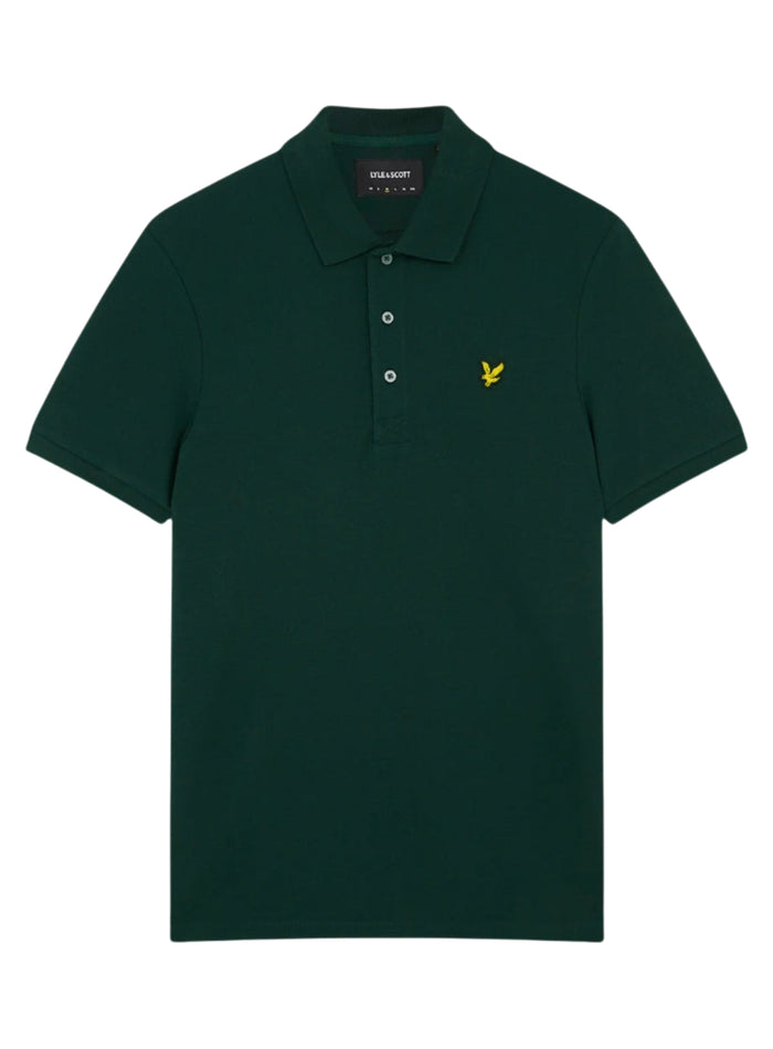 LYLE & SCOTT Plain Polo Shirt Dark Green - MAISONDEFASHION.COM