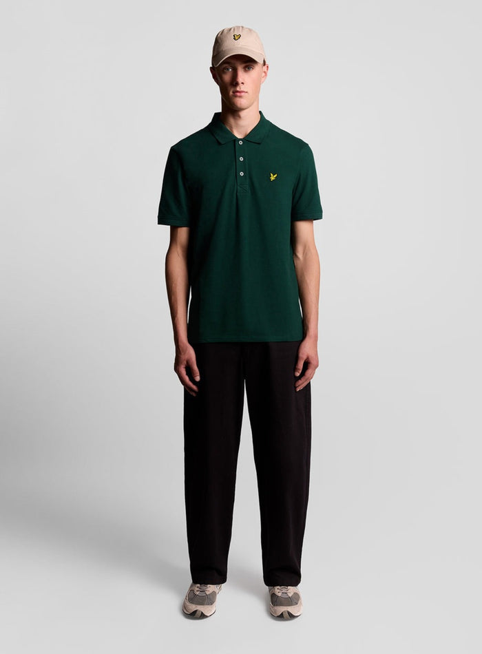 LYLE & SCOTT Plain Polo Shirt Dark Green - MAISONDEFASHION.COM