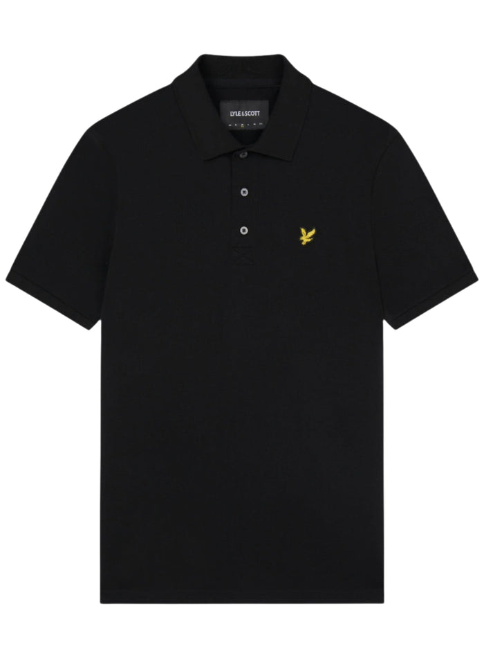 LYLE & SCOTT Plain Polo Shirt Jet Black - MAISONDEFASHION.COM