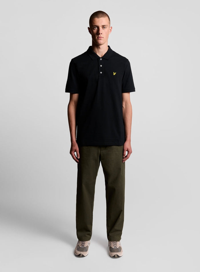 LYLE & SCOTT Plain Polo Shirt Jet Black - MAISONDEFASHION.COM