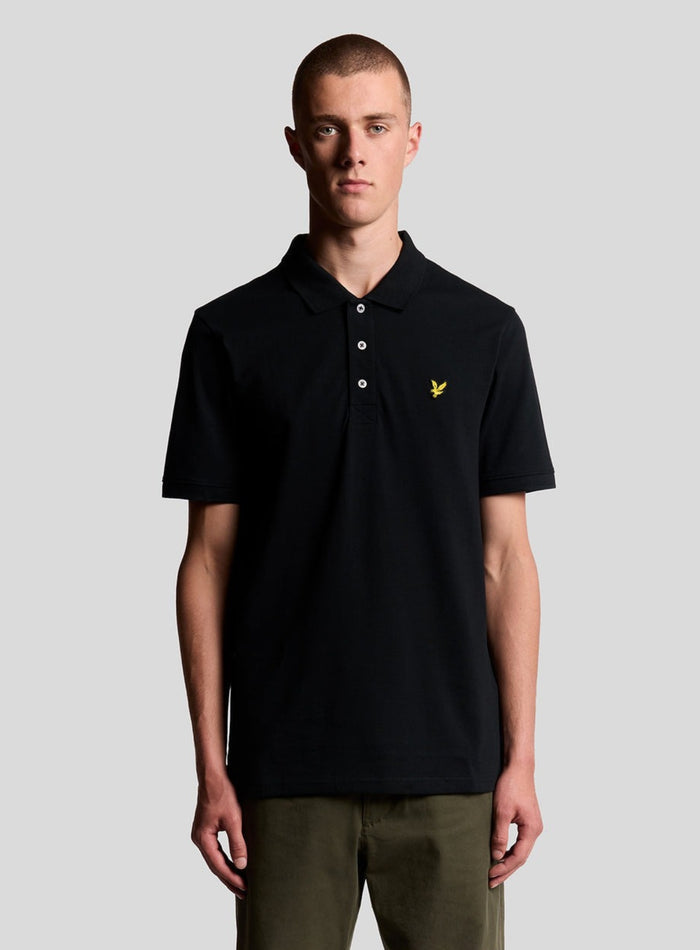 LYLE & SCOTT Plain Polo Shirt Jet Black - MAISONDEFASHION.COM