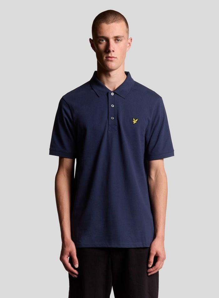 LYLE & SCOTT Plain Polo Shirt Navy - MAISONDEFASHION.COM