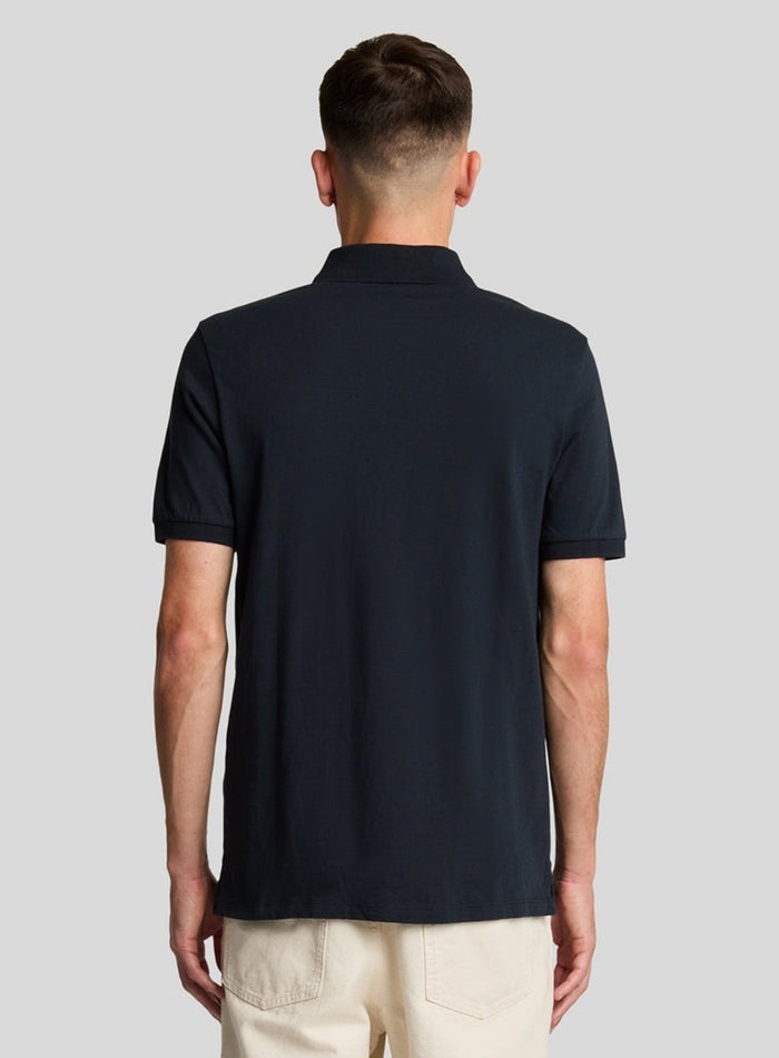 LYLE & SCOTT Popcorn Jacquard Polo Shirt Dark Navy - MAISONDEFASHION.COM