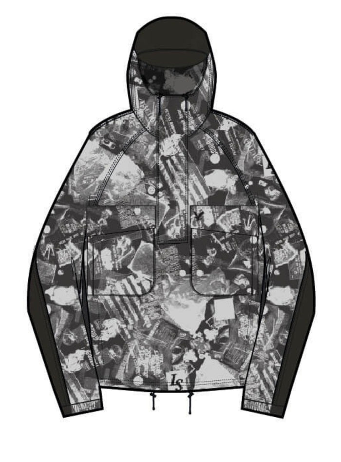 LYLE & SCOTT Printed Smock Jacket Jet Black - MAISONDEFASHION.COM