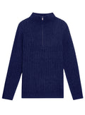 LYLE & SCOTT Ribbed Half Zip Jumper Dark Navy Marl - MAISONDEFASHION.COM