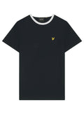 LYLE & SCOTT Ringer Cotton Crew Neck T-Shirt Dark Navy - MAISONDEFASHION.COM