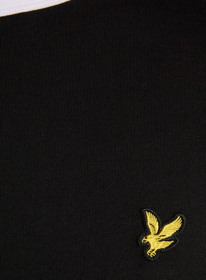 LYLE & SCOTT Ringer Cotton Crew Neck T-Shirt Jet Black - MAISONDEFASHION.COM