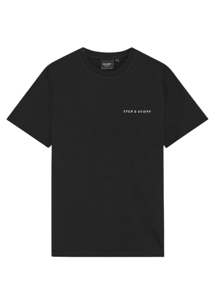 LYLE & SCOTT Script Logo Cotton Crew Neck T-Shirt Jet Black - MAISONDEFASHION.COM