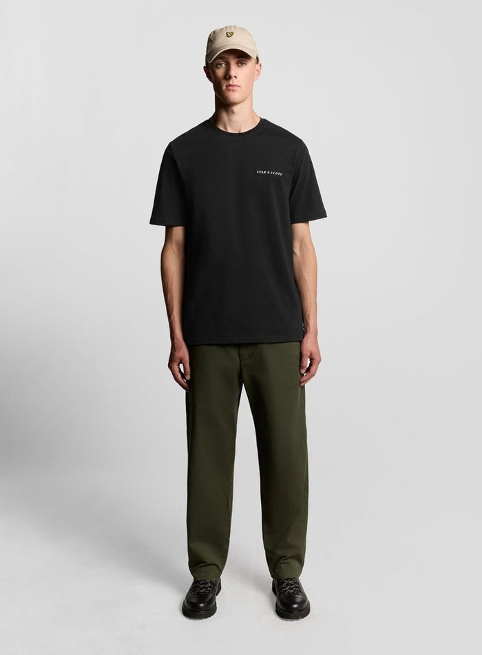 LYLE & SCOTT Script Logo Cotton Crew Neck T-Shirt Jet Black - MAISONDEFASHION.COM