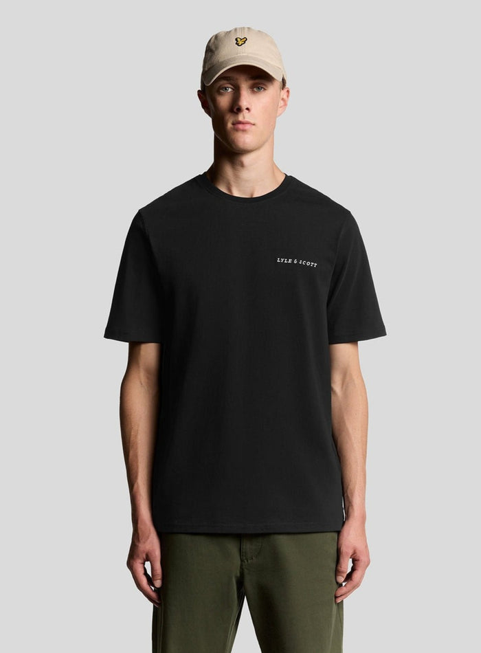 LYLE & SCOTT Script Logo Cotton Crew Neck T-Shirt Jet Black - MAISONDEFASHION.COM