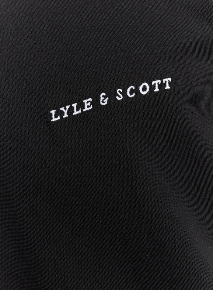 LYLE & SCOTT Script Logo Cotton Crew Neck T-Shirt Jet Black - MAISONDEFASHION.COM