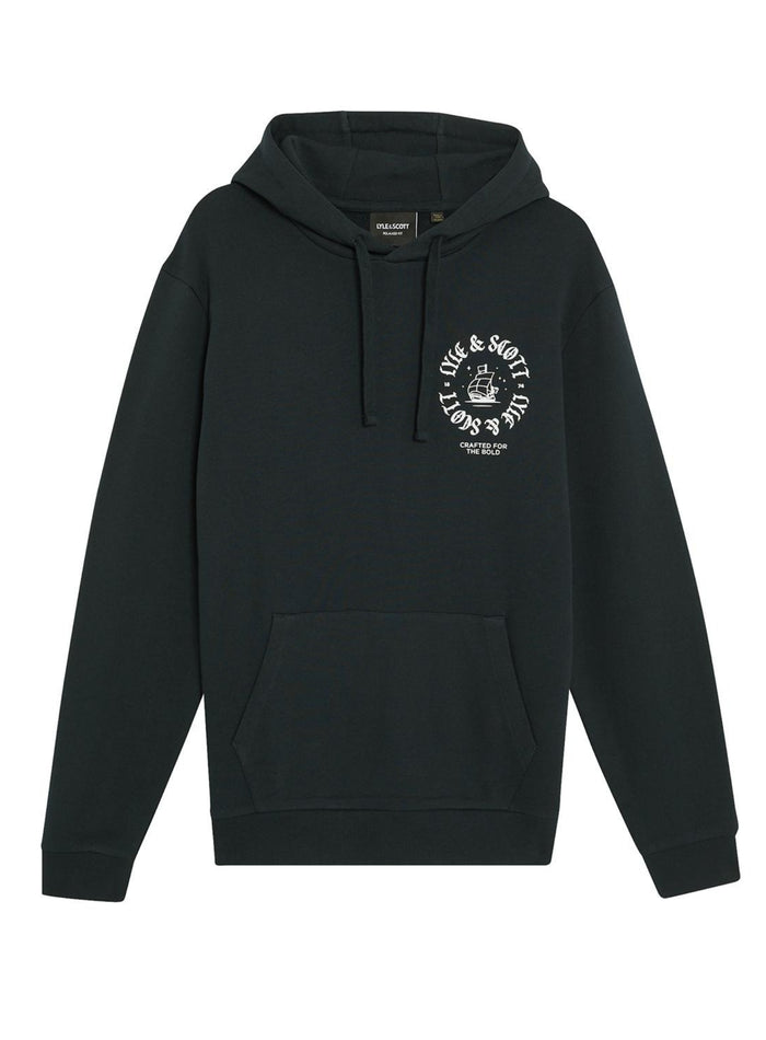 LYLE & SCOTT Ship Insignia Graphic Hoodie Dark Navy - MAISONDEFASHION.COM