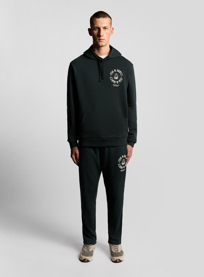 LYLE & SCOTT Ship Insignia Graphic Hoodie Dark Navy - MAISONDEFASHION.COM