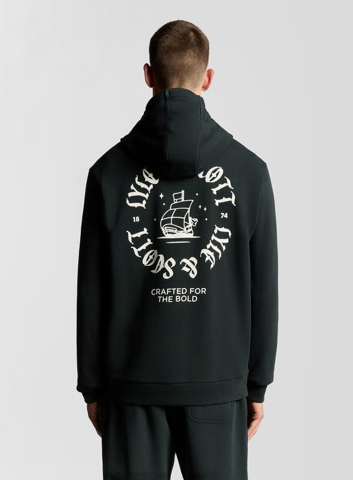 LYLE & SCOTT Ship Insignia Graphic Hoodie Dark Navy - MAISONDEFASHION.COM
