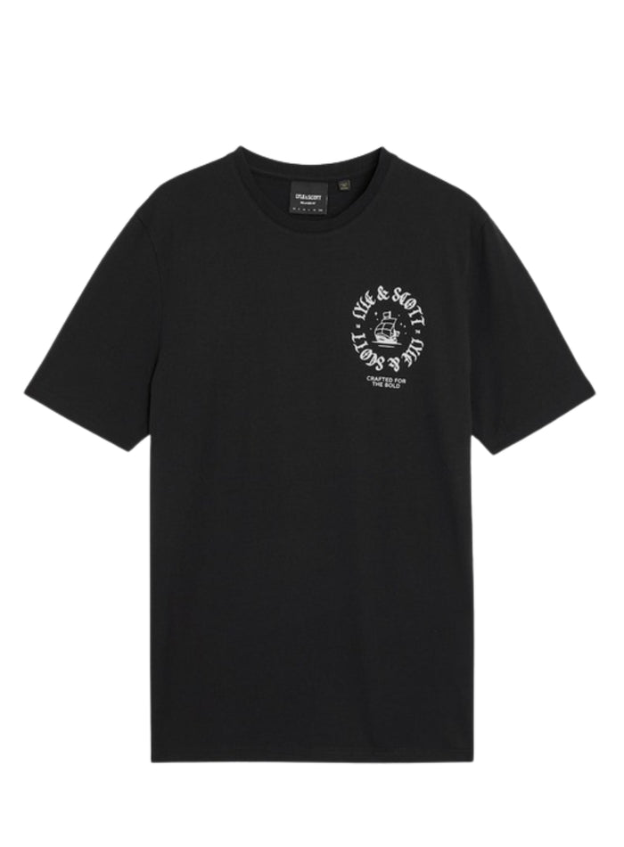 LYLE & SCOTT Ship Insignia Graphic T-Shirt Jet Black - MAISONDEFASHION.COM