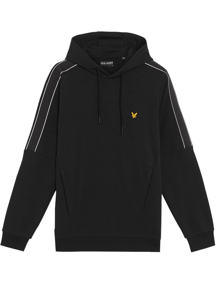 LYLE & SCOTT Sports Tape Hoodie Jet Black - MAISONDEFASHION.COM