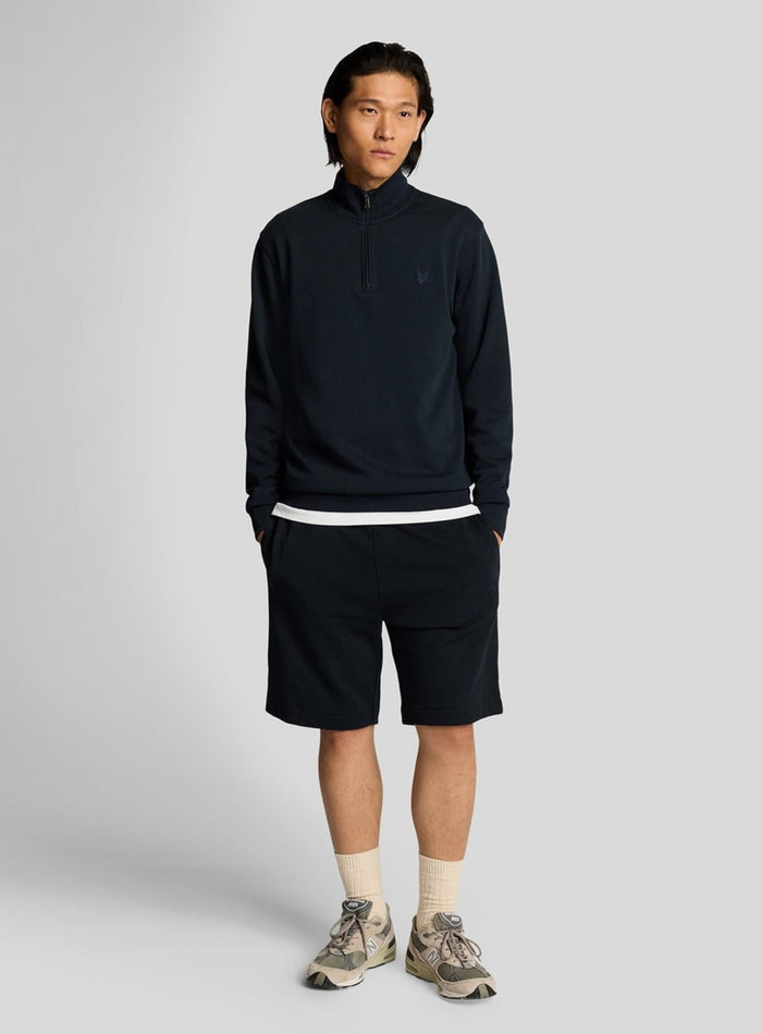 LYLE & SCOTT Superfine Cotton 1/4 Zip Sweatshirt Dark Navy - MAISONDEFASHION.COM