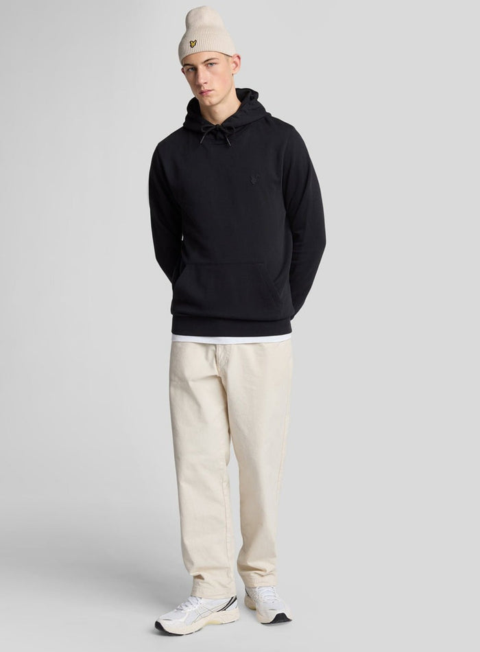 LYLE & SCOTT Superfine Cotton Loopback Hoodie Jet Black - MAISONDEFASHION.COM