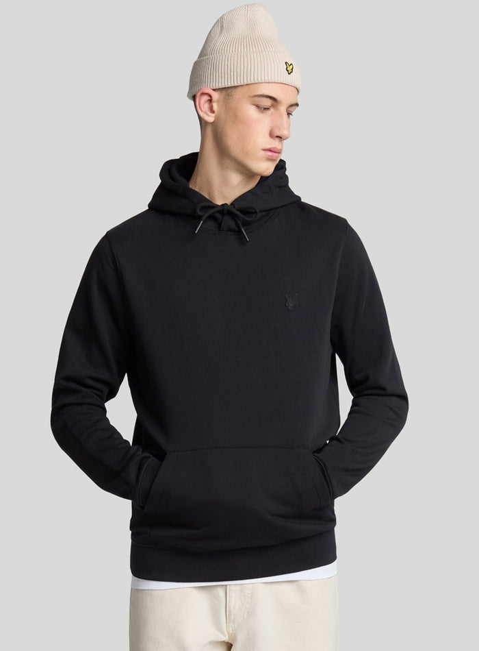 LYLE & SCOTT Superfine Cotton Loopback Hoodie Jet Black - MAISONDEFASHION.COM
