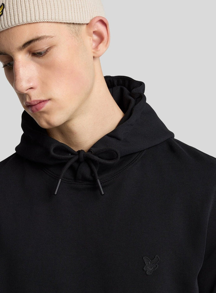 LYLE & SCOTT Superfine Cotton Loopback Hoodie Jet Black - MAISONDEFASHION.COM