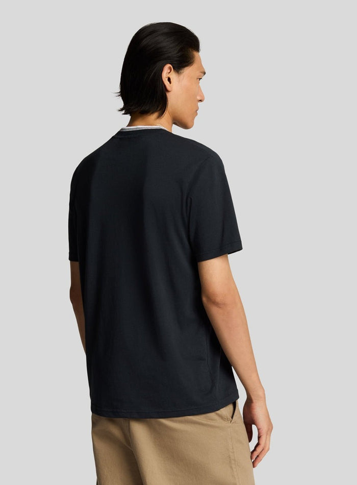 LYLE & SCOTT Superfine Cotton Tipped T-Shirt Dark Navy - MAISONDEFASHION.COM
