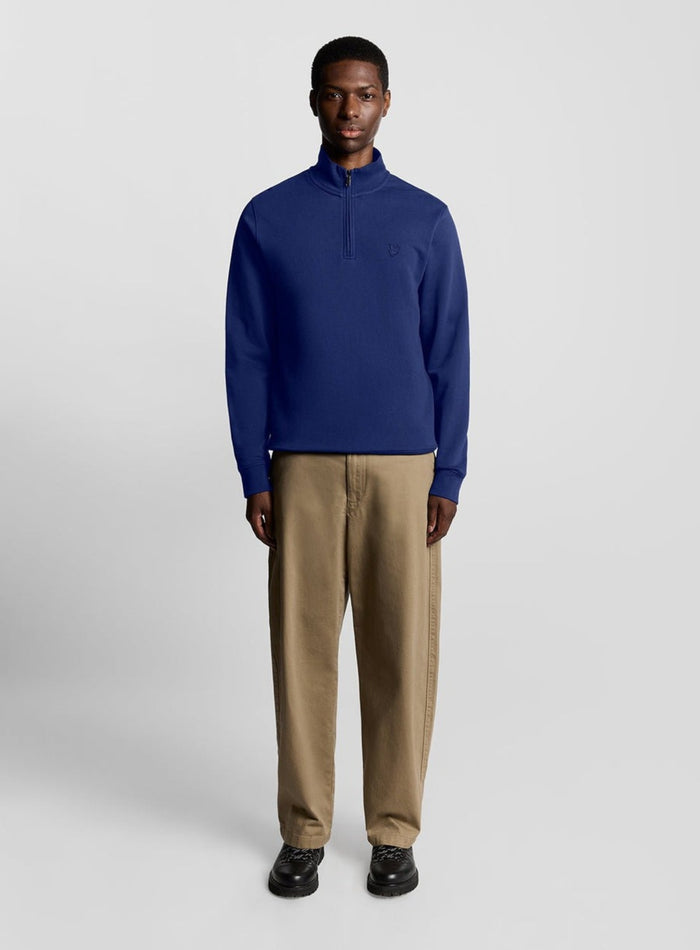 LYLE & SCOTT Superfine Quarter Zip Sweatshirt Blueprint - MAISONDEFASHION.COM