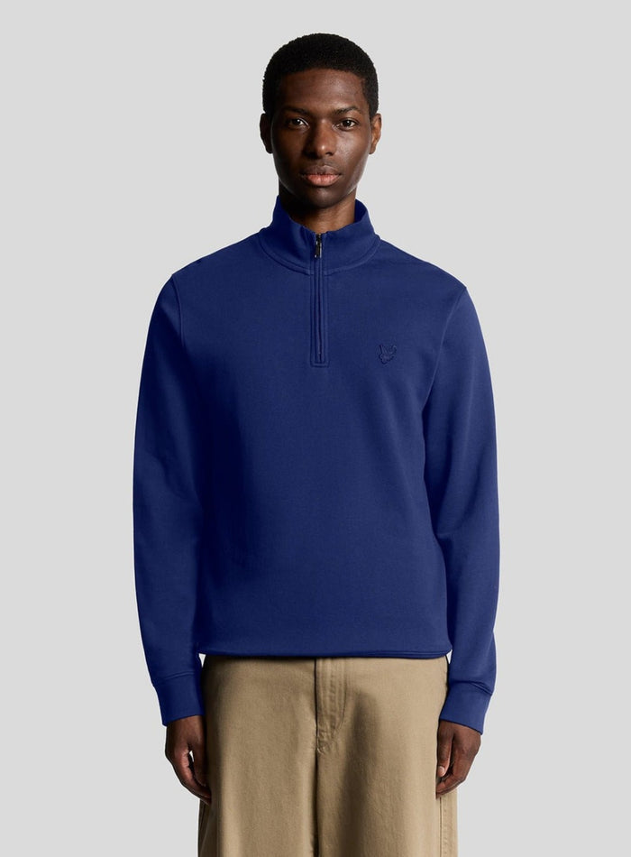 LYLE & SCOTT Superfine Quarter Zip Sweatshirt Blueprint - MAISONDEFASHION.COM