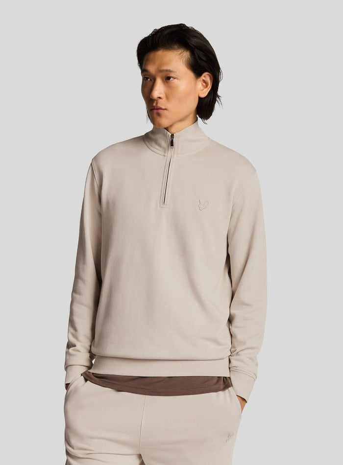 LYLE & SCOTT Superfine Quarter Zip Sweatshirt Cove - MAISONDEFASHION.COM